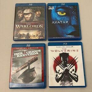 NEW! Avatar, The Warlords, The Wolverine, Inglourious B Blu Ray DVD Movie Bundle
